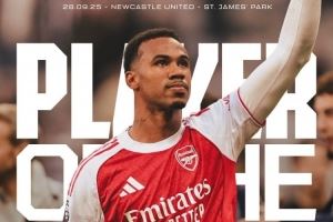 补时绝杀！加布里埃尔当选对阵纽卡一役阿森纳队内最佳球员